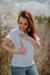 Muslin nursing blouse - white