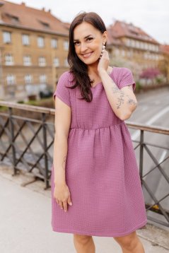 Bavlněné šaty "Waffle" - mauve