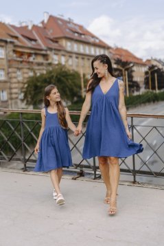 Šaty "Aura" MÁMA A DCERA - královská modrá