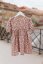 "Boho Breeze" dress MUM AND DAUGHTER - leopard - Size: XS/S, Variant: Classic, Length of the sleeve: short, Length: Long, Belt: With a belt, Children's clothing size: 92-98, Pockets: with pockets
