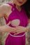 Bambusové šaty ke kojení – fuchsia - Velikost: UNI, Délka: MIDI