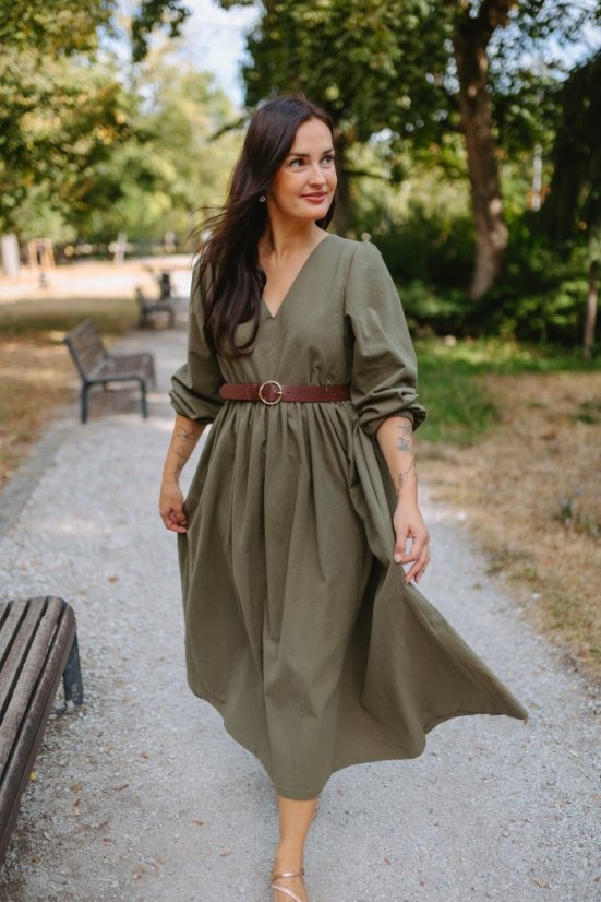 “Boho Cotton” Dress – army green - Size: M/L