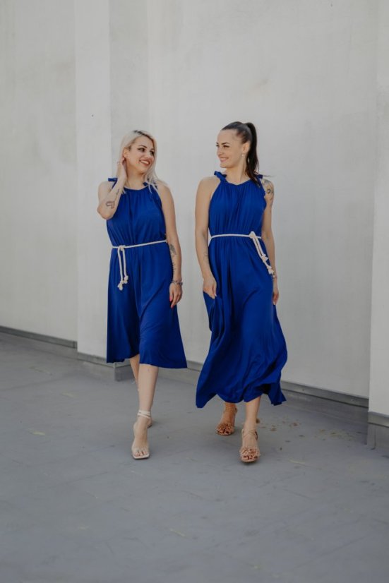 Bamboo dress - royal blue - Size: UNI, Length: MIDI