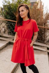 Oversized A-line dress - Red