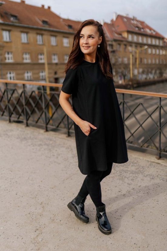 "Luna" Basic Dress – Black