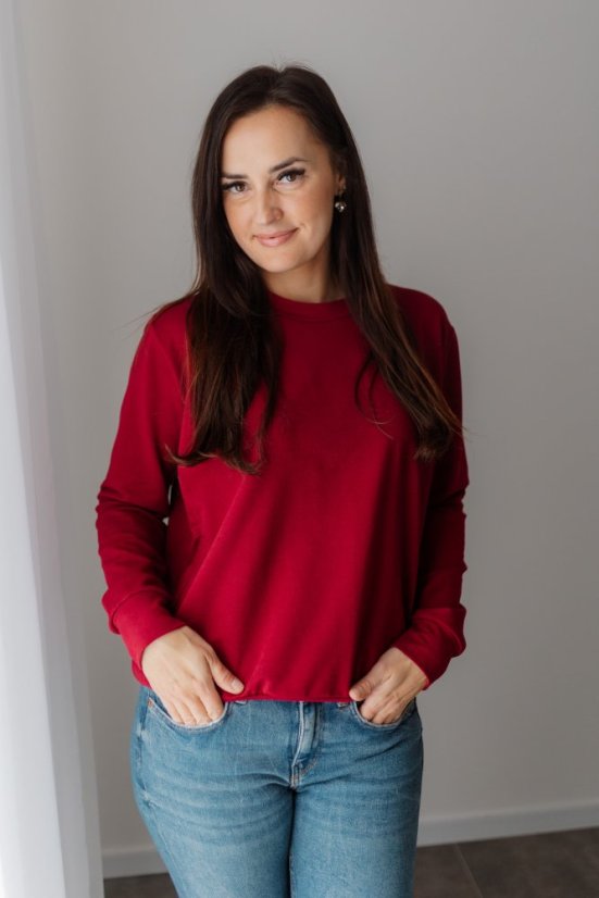 Women's thin sweatshirt - burgundy