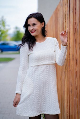A-line nursing sweater dress - WHITE - Size: Tailor-made
