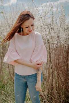 Muslin blouse with PUFF sleeves - different colors
