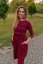 Nursing MIDI dress - golden hearts on bordo