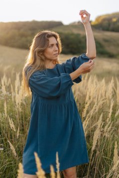 "Maison Linen" dress - petrol