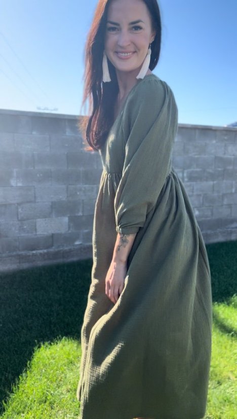 "Boho Breeze" dress - army green