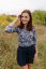 Cotton T-shirt - daisies - Size: M