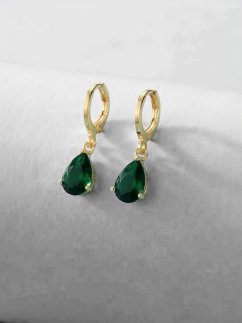 Kamínkové náušnice - smaragdové slzičky