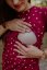 Breastfeeding dress - Gold hearts on burgundy - Size: L