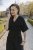 Short muslin kimono - black