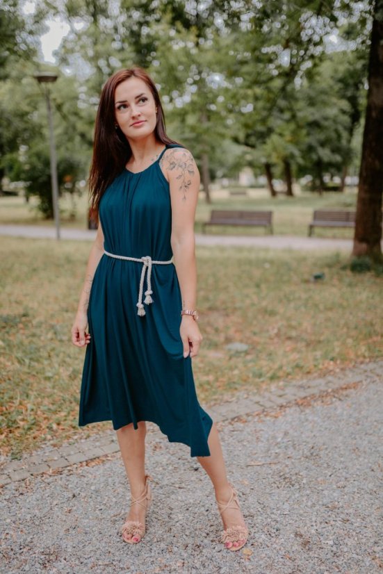 Bamboo nursing dress - emerald