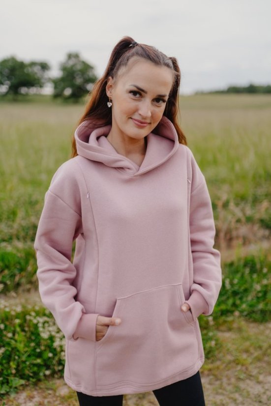 Nursing hoodie - Old pink - Size: M/L