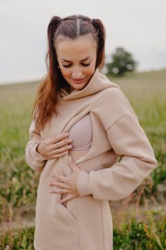 Hoodie mikina ke kojení – Béžová