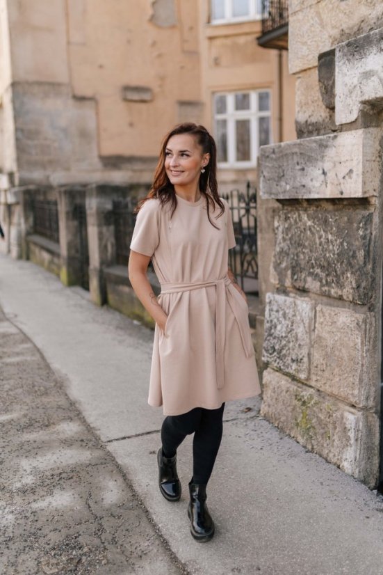 Teplákové šaty "Luna" – Beige