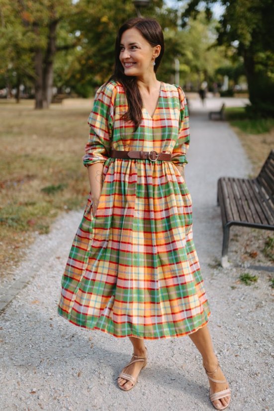 "Boho Flanel" dress -  Autumn Tartan 🍂