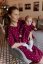 MATCHY nursing dress - gold hearts on burgundy - Size: 2XL