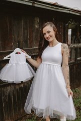 Girls' evening dress Grace - tank top - white