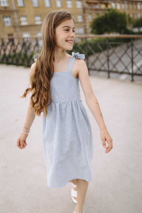 Girls "Aurela" Dress  - strips
