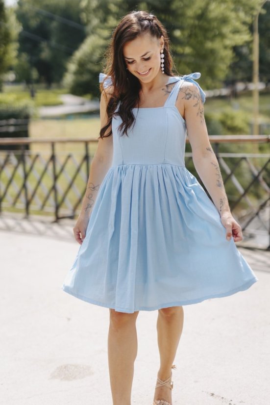"Aurela romantic" linen dress - baby blue - Size: Custom size