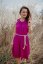 Bambusové šaty ke kojení – fuchsia - Velikost: UNI, Délka: MIDI
