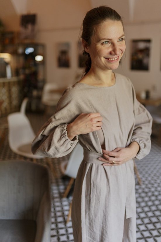 "Maison Linen" dress - sandy - Size: XL/2XL