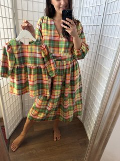 Šaty "Boho Flanel" MAMA A DCERA - Autumn Tartan 🍂