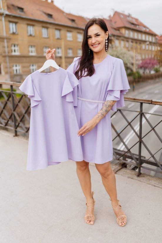 Evening dress – MOTHER AND DAUGHTER – lila - Size: M/L, Variant: For breastfeeding, Children's clothing size: 140-146
