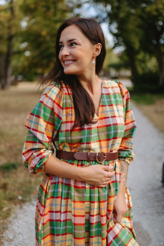 "Boho Flanel" dress -  Autumn Tartan 🍂