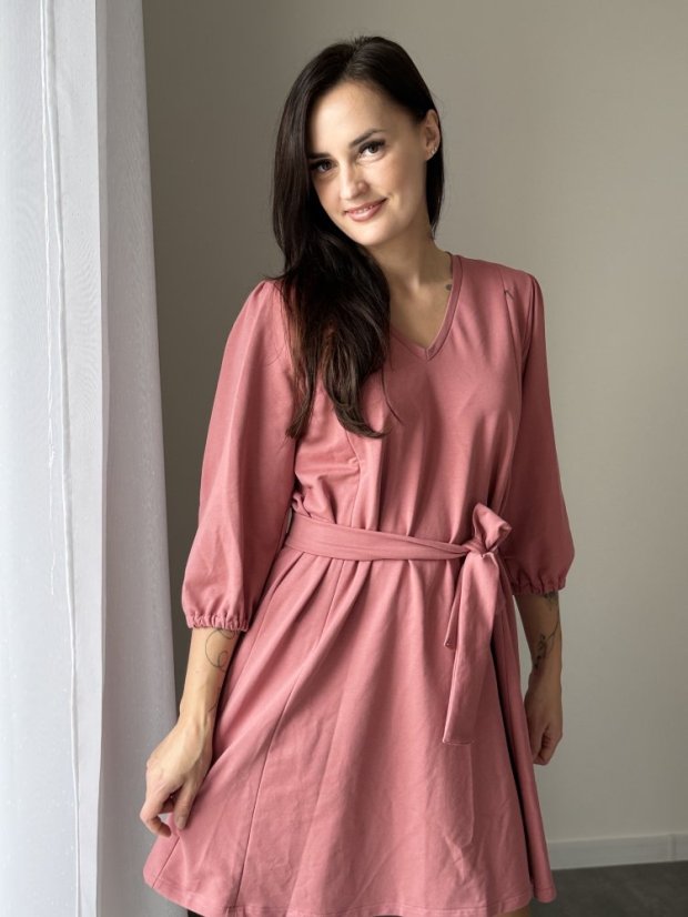Nursing "Valencia" tracksuit dress – old pink - Size: M/L