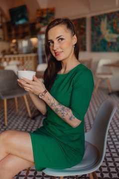 Straight dress - green