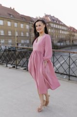 Šaty "Boho Breeze" - tmavě starorůžová