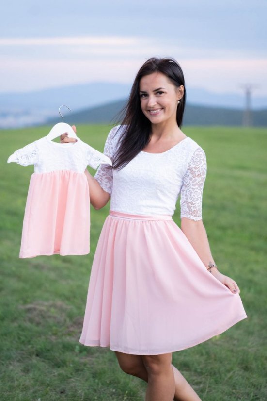MATCHY formal nursing dress - white - pink - Size: M