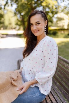Muslin blouse "Boho Breeze" - cherries
