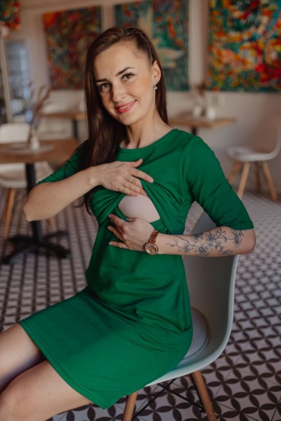 Straight MATCHY nursing dress - green