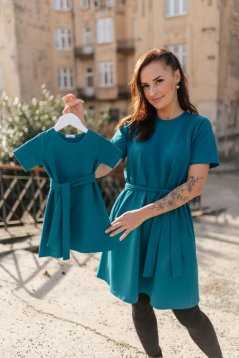 Šaty "Luna" Basic - MÁMA a DCERA – Petrolejová