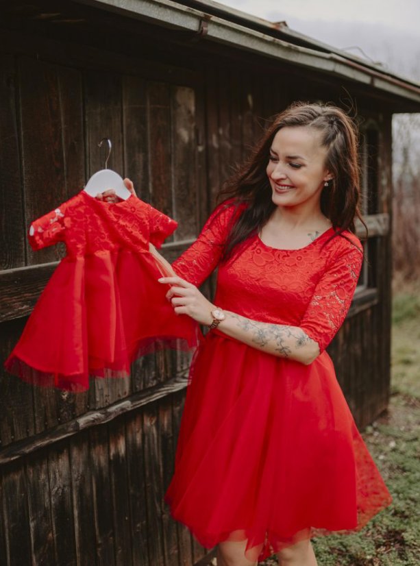 Girls' evening dress Grace - red - Children's clothing size: 68-74