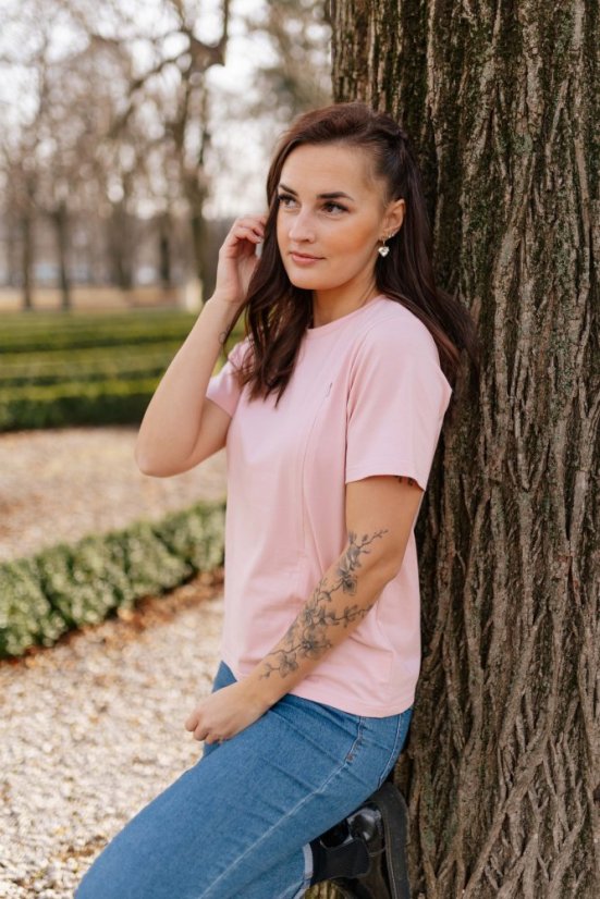 Oversized triko - MÁMA a SYN/DCERA - Starorůžová