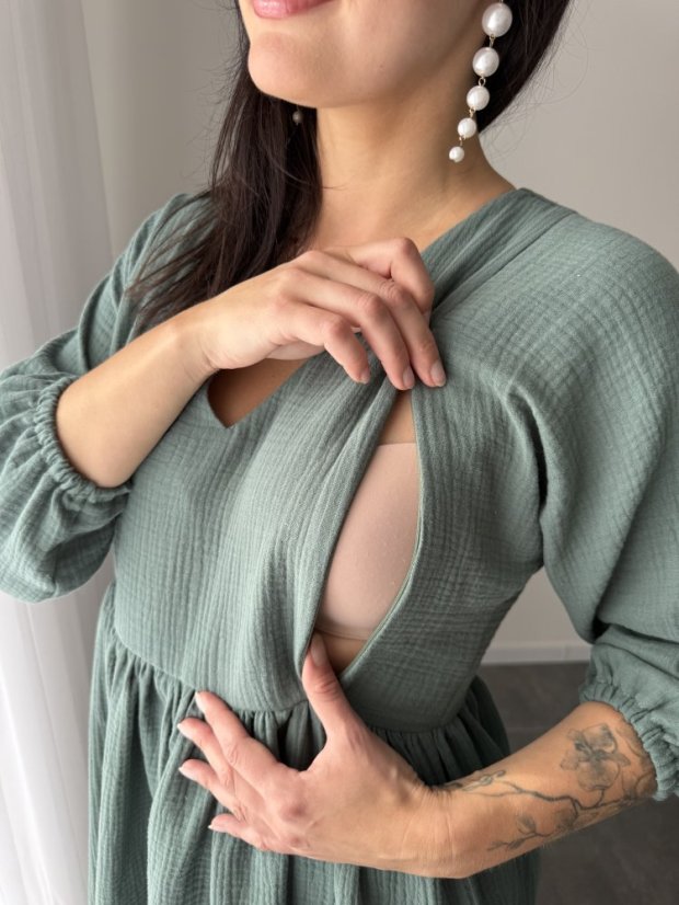 "Boho Breeze" dress - dark mint - Size: XS/S