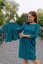 MATCHY Midi dress - gold hearts on petrol