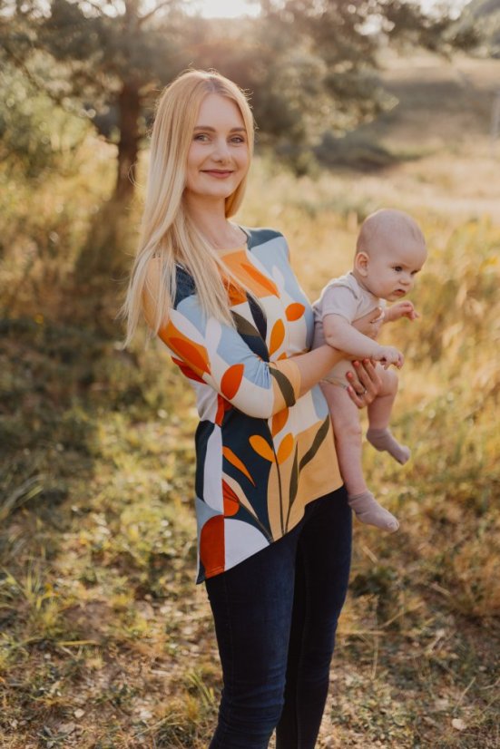 Asymmetrical nursing tunic – boho brown