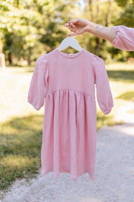"Boho Breeze" dress MUM AND DAUGHTER - old pink - Size: M/L