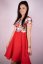 Muslin nursing dress - red folk - Size: XL