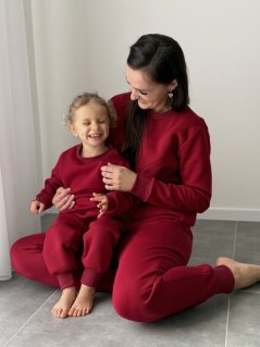 Warm tracksuit without hood - MAMA and MINI - various colors