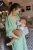 Nursing "Tartana" dress - green