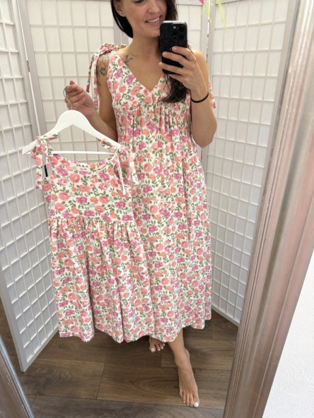 "Aura" dress MUM AND DAUGHTER - flowers - Size: XL/2XL